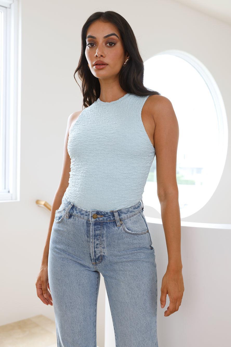 Understand Me Textured Bodysuit Blue Product Image