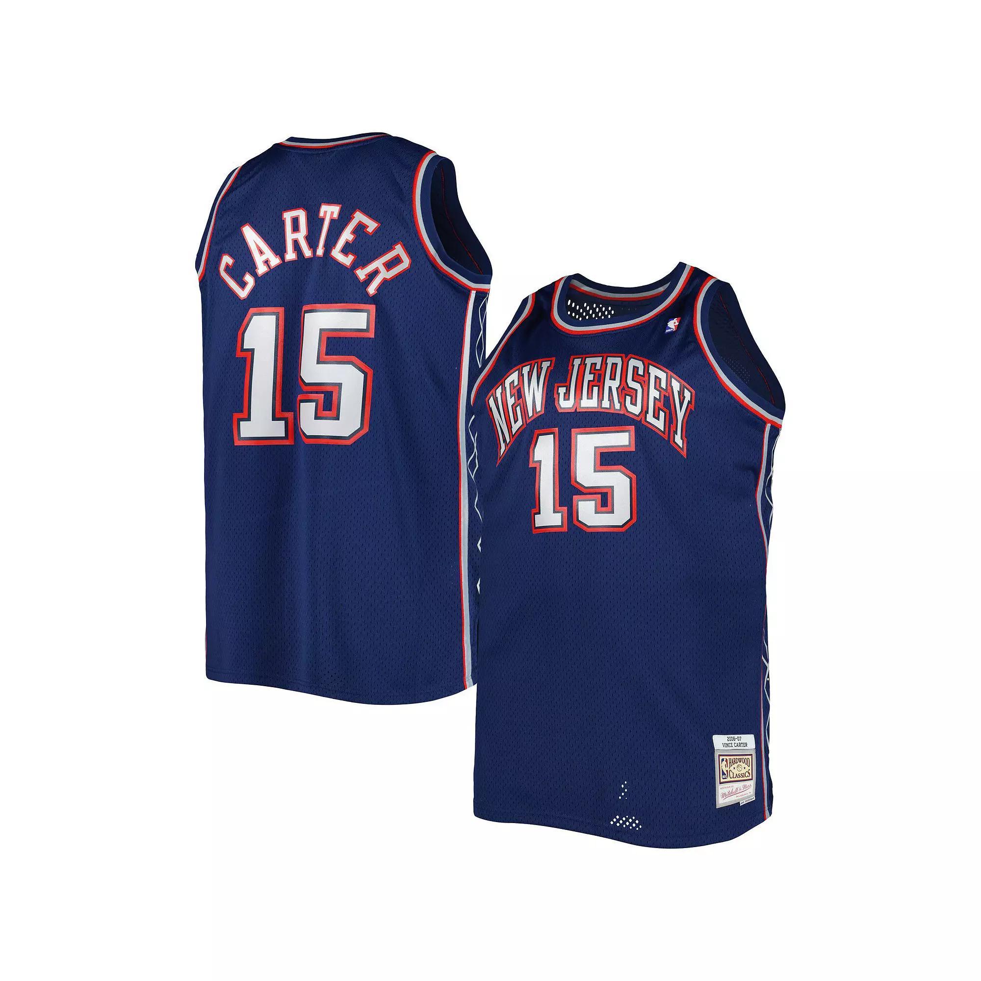 Men's Mitchell & Ness Vince Carter Navy New Jersey Nets Big & Tall Hardwood Classics 2006-07 Swingman Jersey,  Product Image