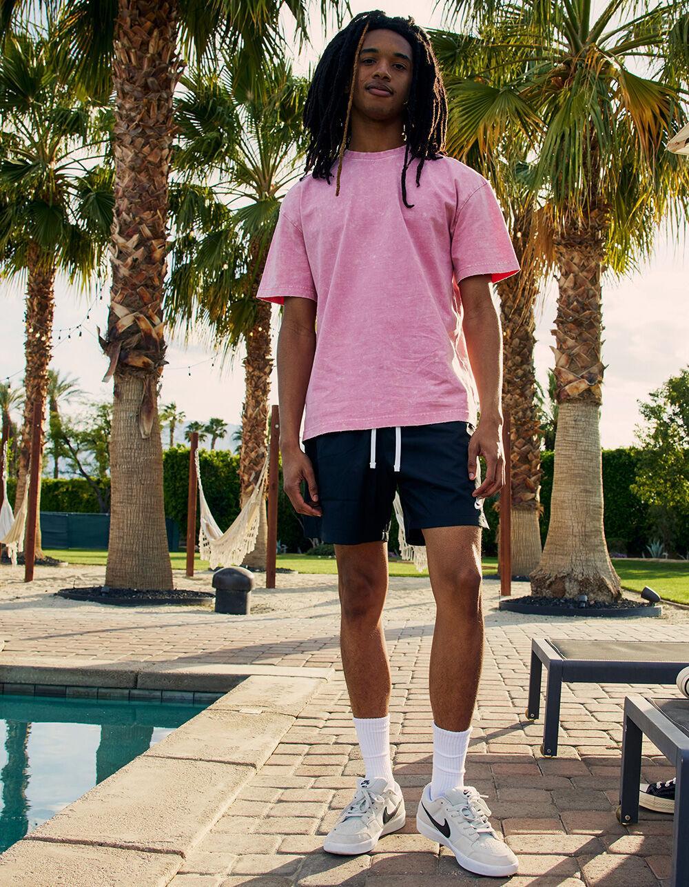 NIKE Essentials Flow Nylon Mens Shorts - BLK/WHT Product Image