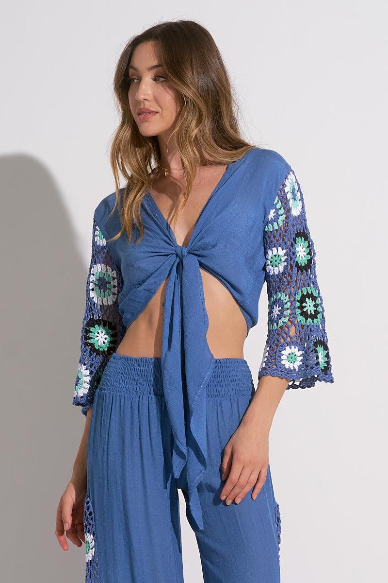 Crochet Panel Pant Product Image