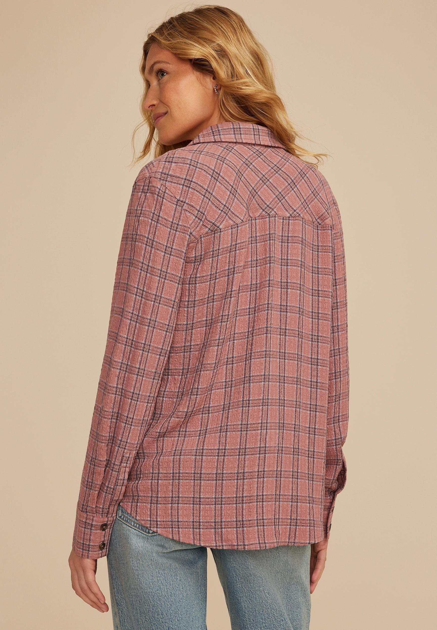 Pucker Plaid Button Down Shirt Product Image