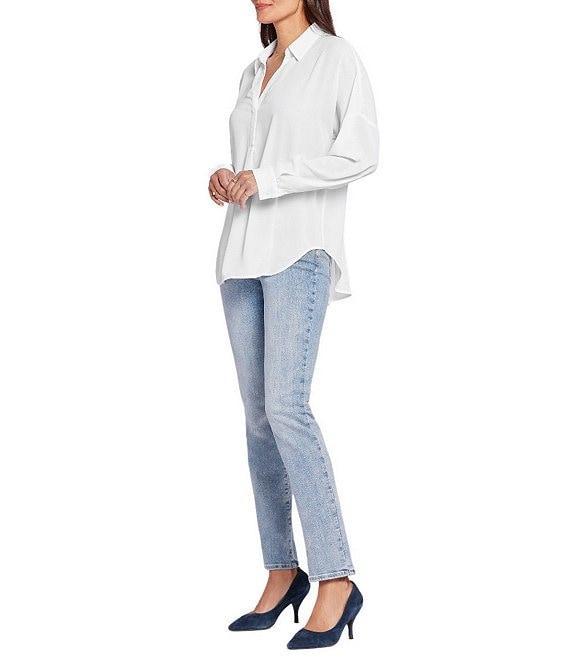 NYDJ Becky Collared Y-Neck Dolman Sleeve Georgette Blouse Product Image