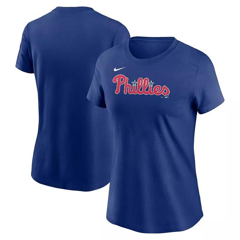 Womens Nike Royal Philadelphia Phillies Wordmark T-Shirt Product Image