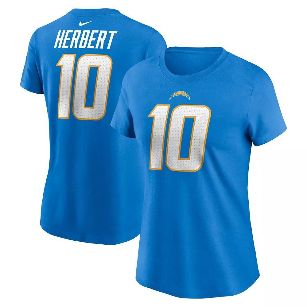 Women's Nike Justin Herbert Powder Blue Los Angeles Chargers Player Name & Number T-Shirt,  Product Image
