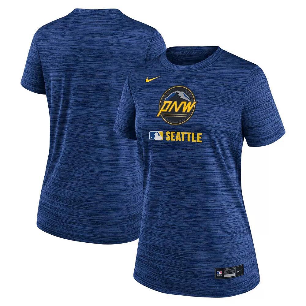 Women's Nike Navy Texas Rangers Authentic Collection City Connect Velocity Performance T-Shirt,  Product Image