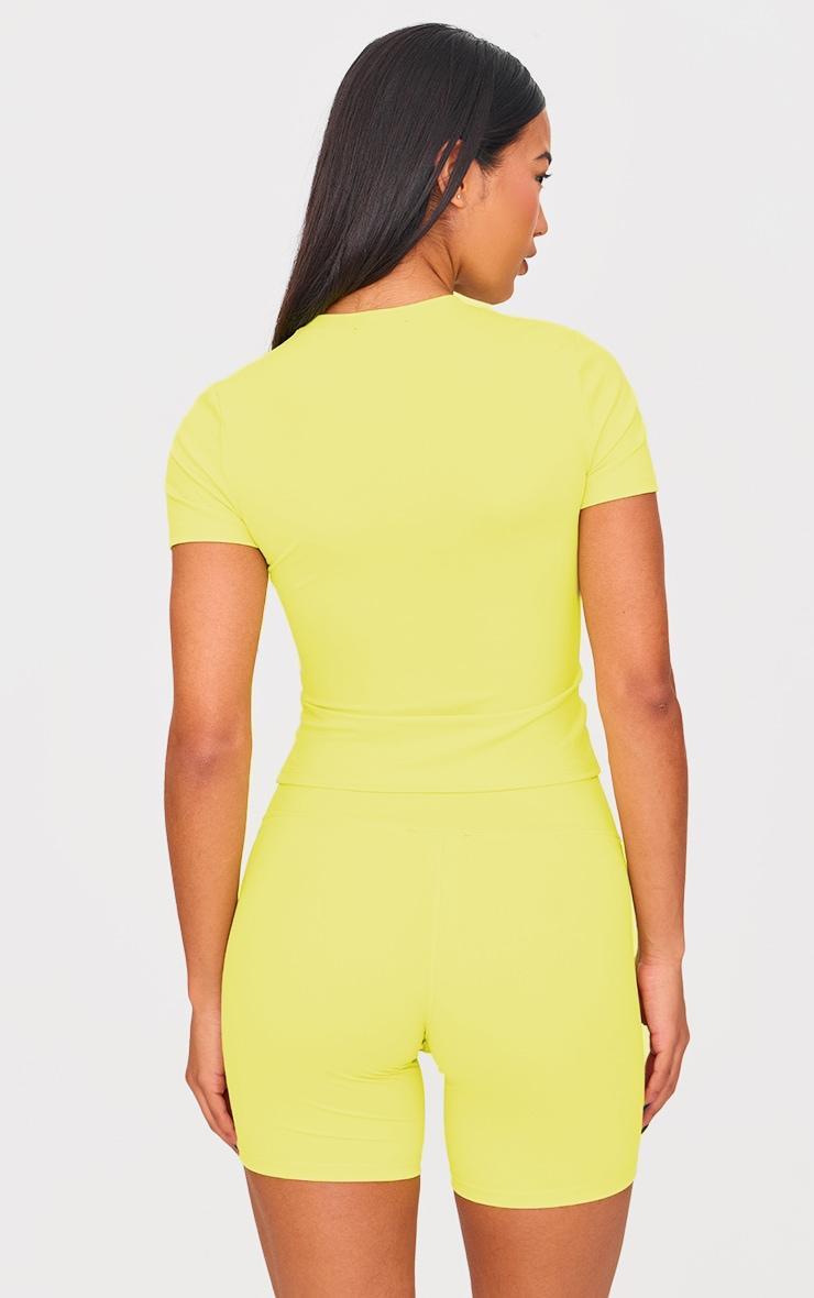 Lime Ultimate Sculpt Longline Short Sleeve Gym Top Product Image