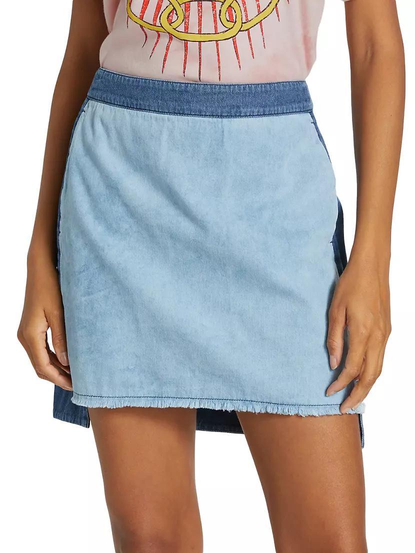 Tansy Two-Tone Denim Miniskirt Product Image