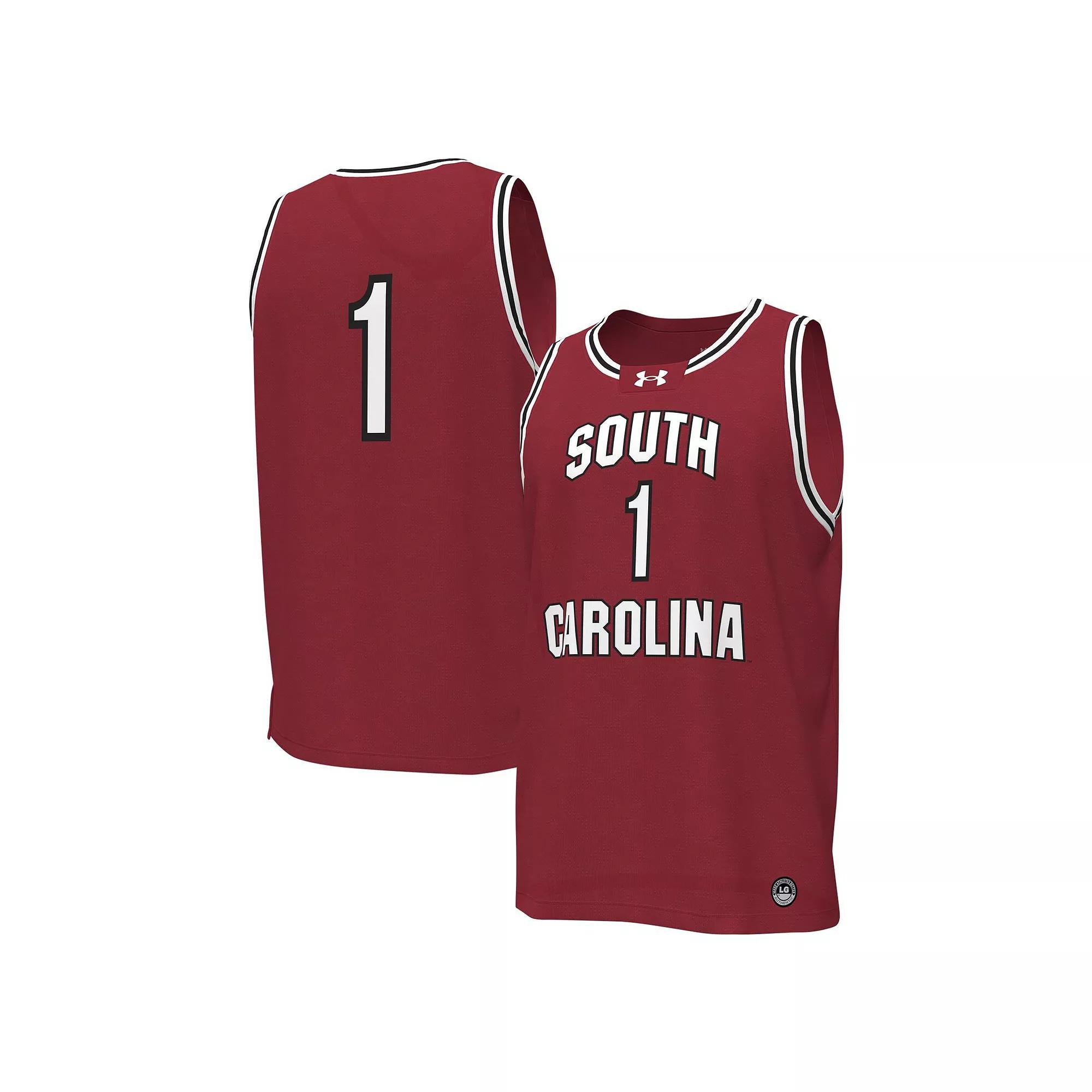 Men's Under Armour #1 Garnet South Carolina Gamecocks Replica Basketball Jersey,  Product Image