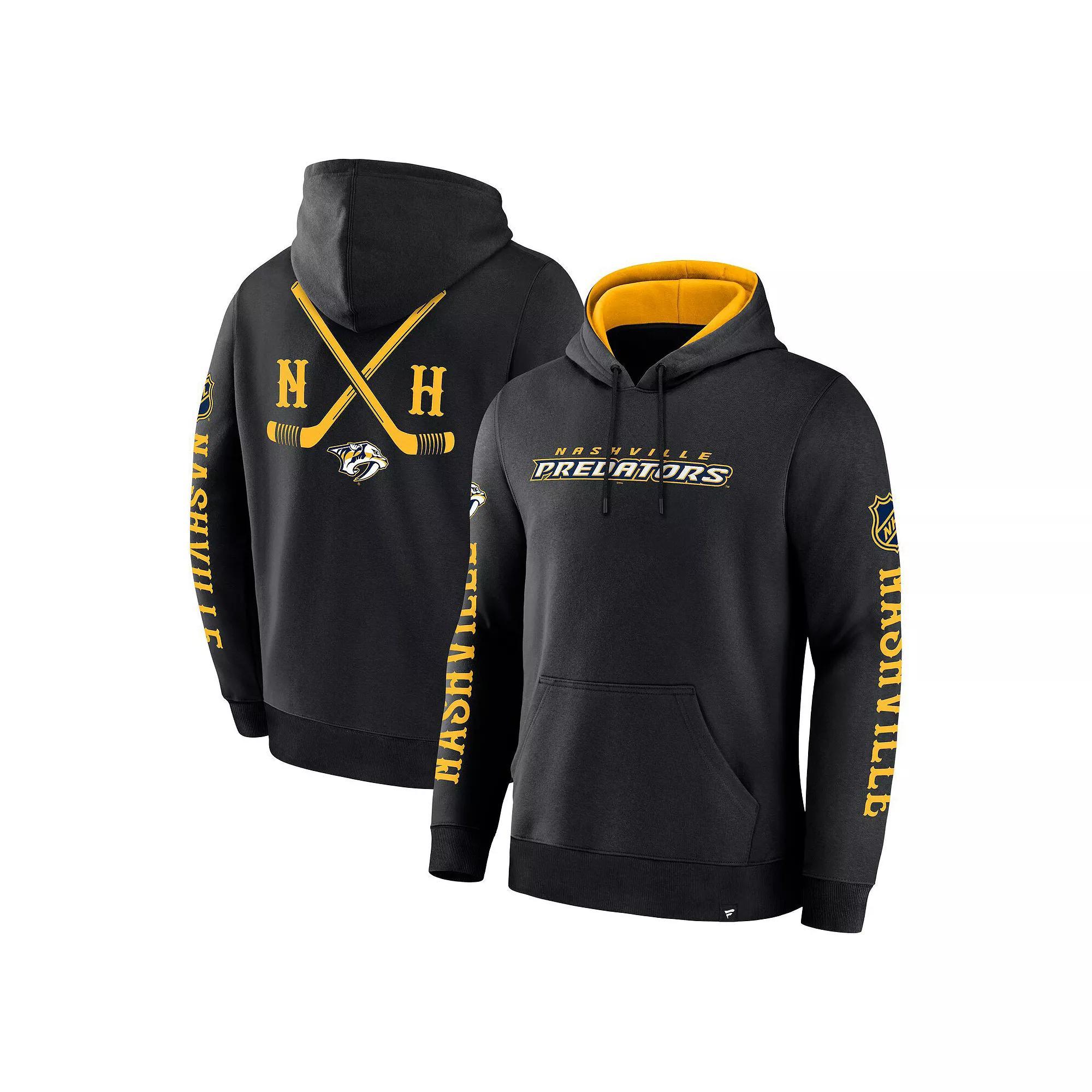 Men's Fanatics Black Nashville Predators Big City Legacy Fleece Pullover Hoodie,  Product Image