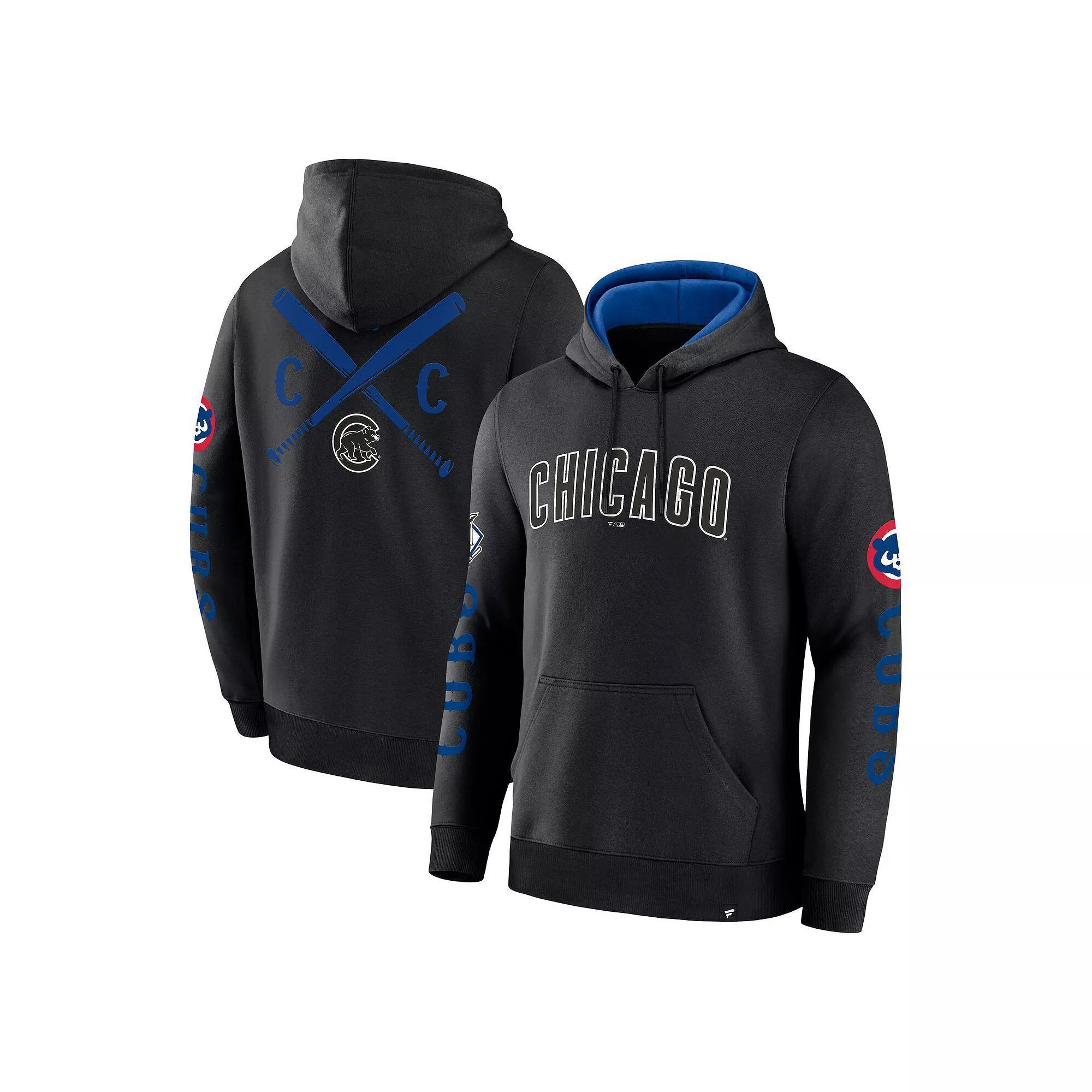 Men's Fanatics  Black Chicago Cubs Big City Legacy Fleece Pullover Hoodie, Size: 3XL Product Image
