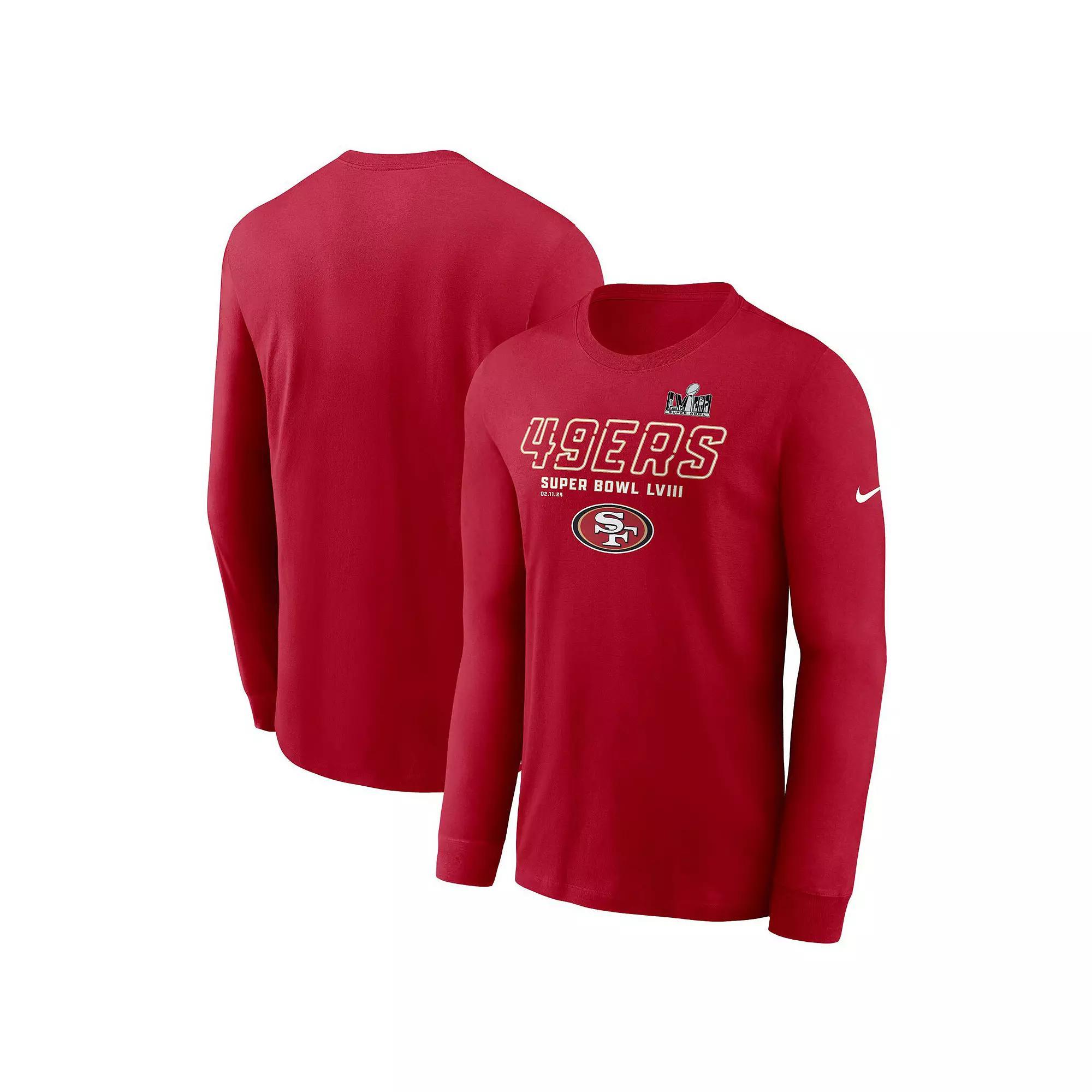 Men's Nike Scarlet San Francisco 49ers Super Bowl LVIII Iconic Long Sleeve T-Shirt, Size: 2XL, Red Product Image