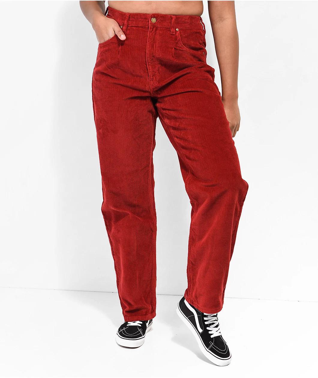 Empyre Tori Pleated Wine Corduroy Skate Pants Product Image