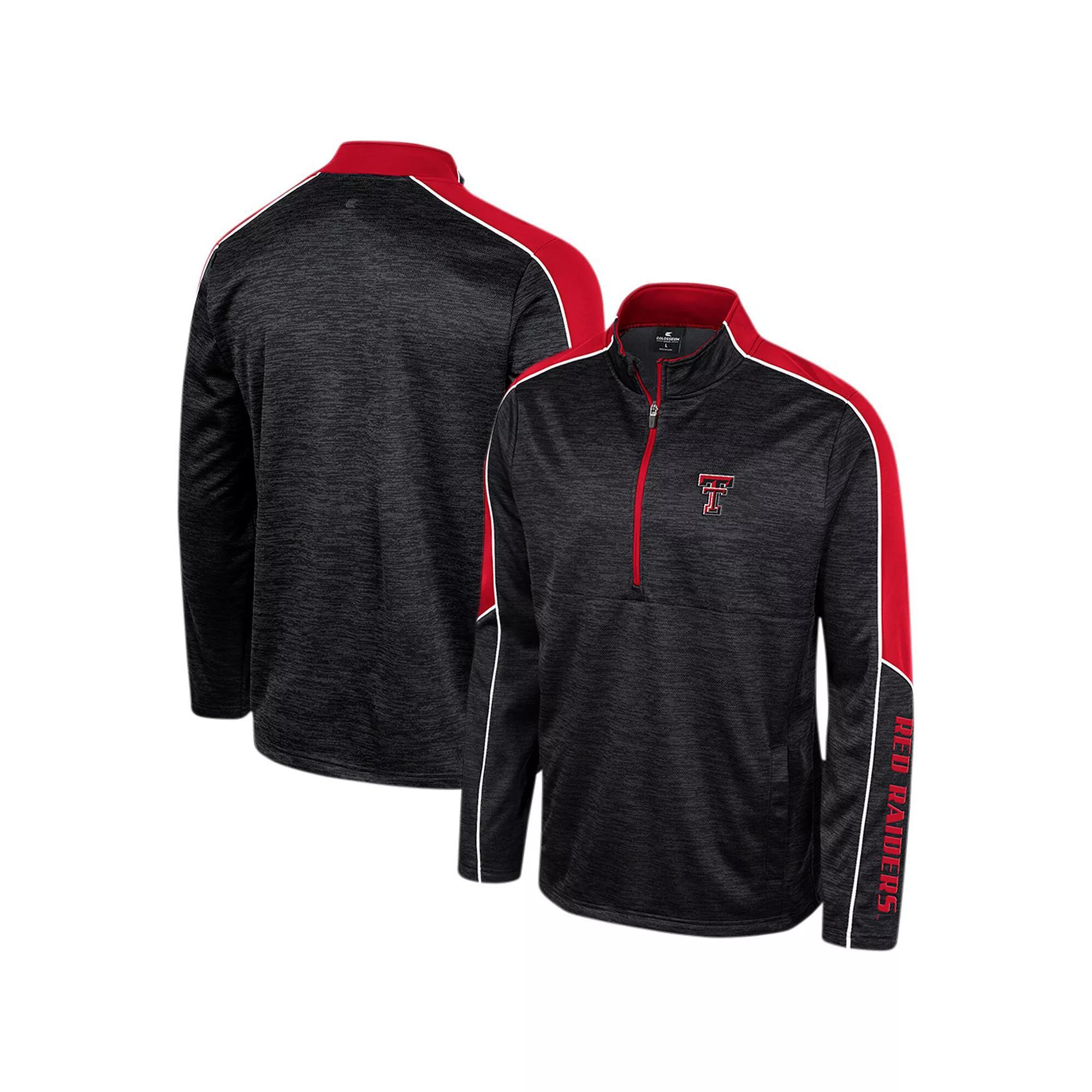 Men's Colosseum Black Texas Tech Red Raiders Marled Half-Zip Jacket,  Product Image