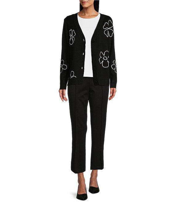 Investments Signature Ponte Short Sleeve Crew Neck Darted Hem Top Product Image