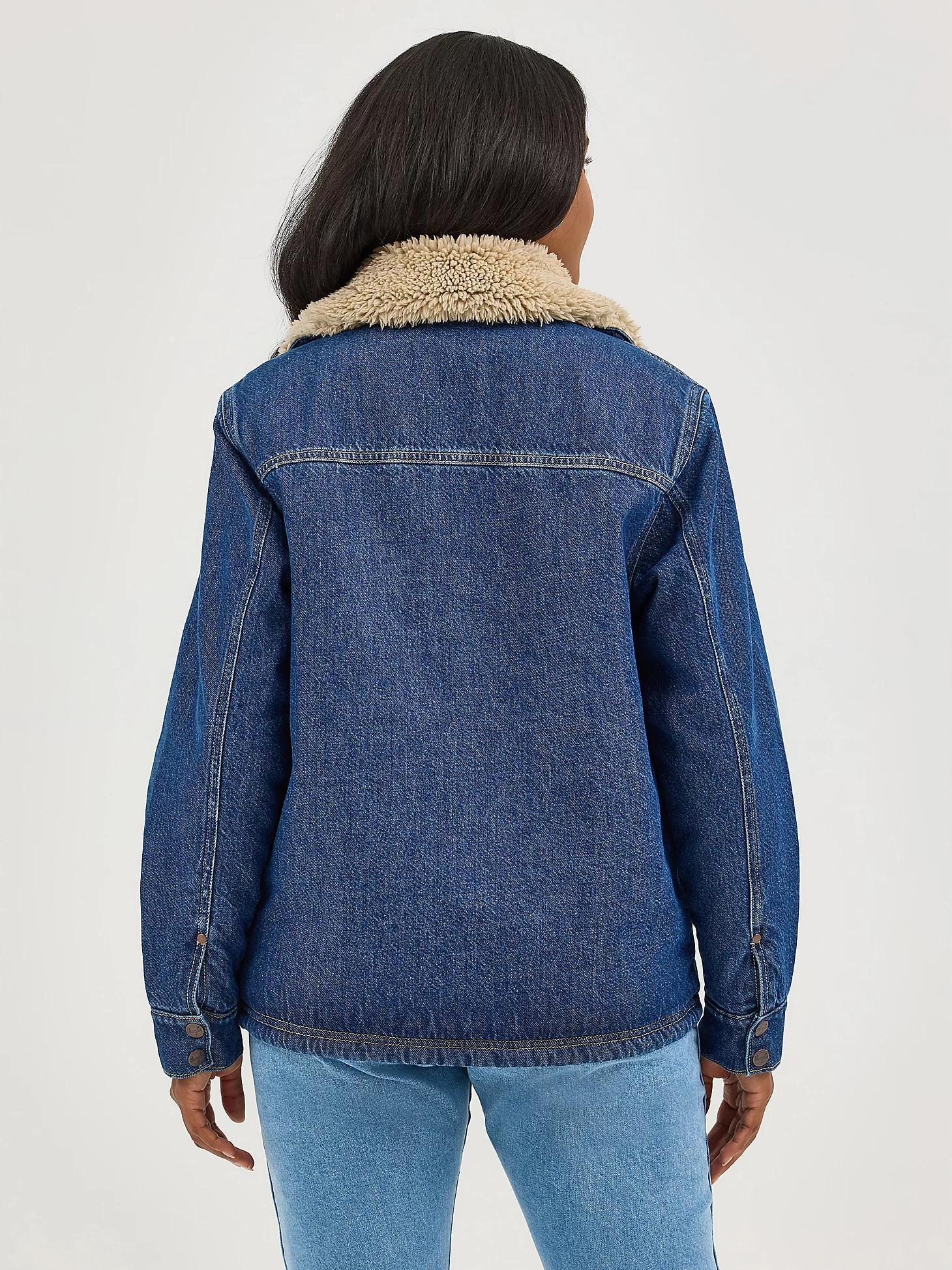 Women's Western Sherpa Lined Denim Range Coat | Women's JACKETS & OUTERWEAR | Wrangler® Product Image