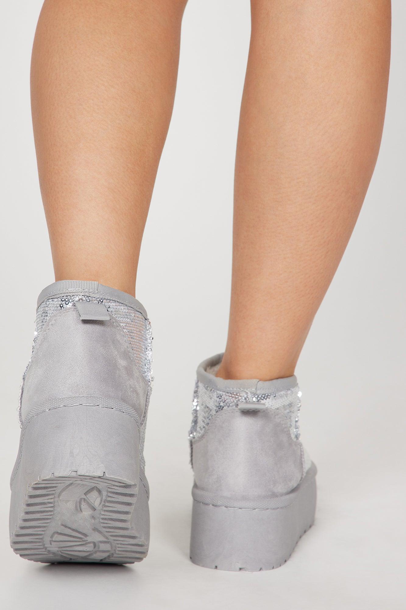 Eliza Sequin Booties - Silver Product Image