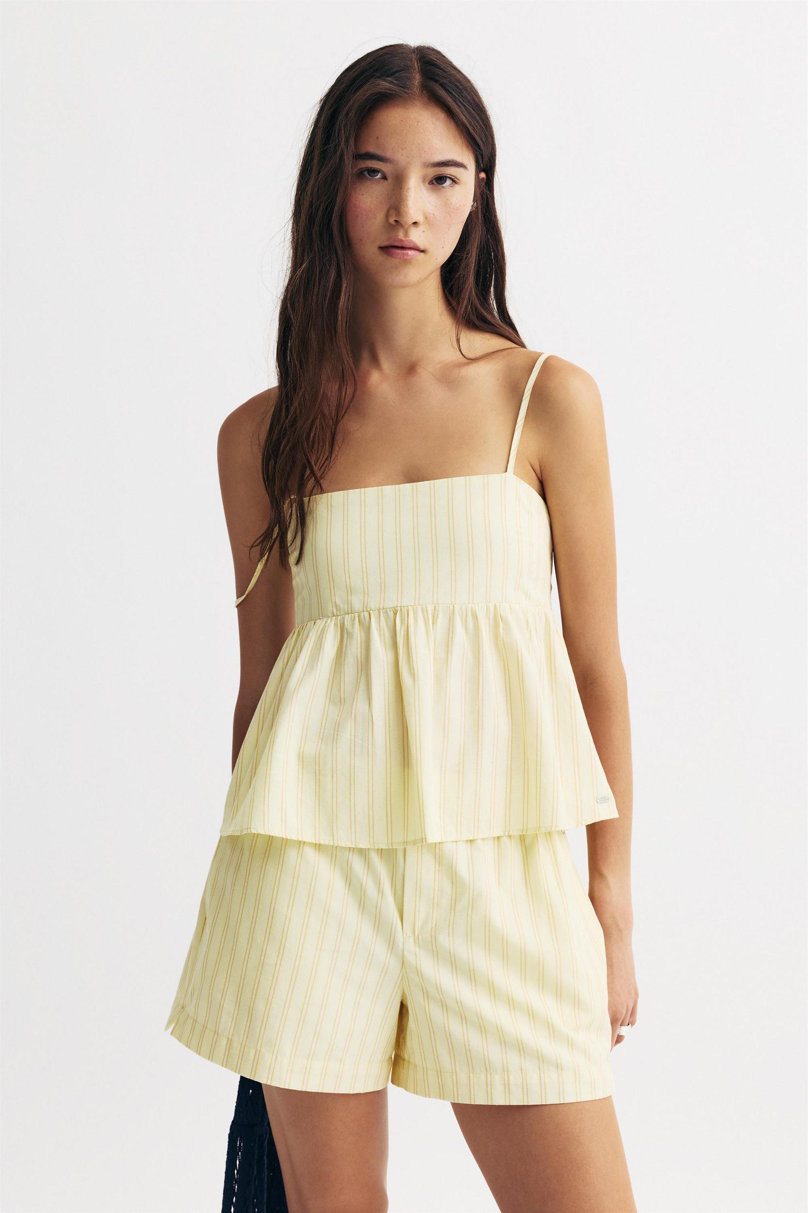 Striped poplin top Product Image