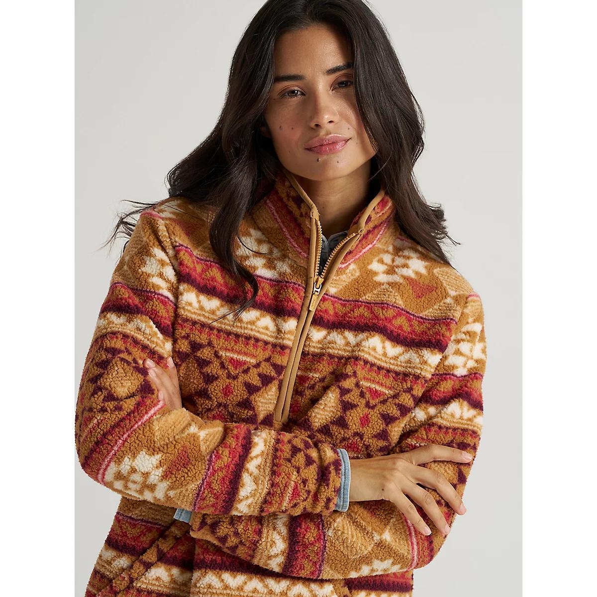Women's Wrangler Retro® Quarter-Zip Sherpa Pullover Geo Product Image