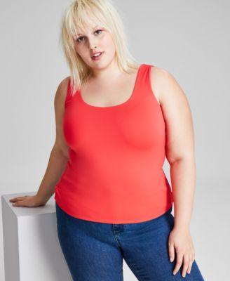 Plus Size Scoop-Neck Sleeveless Top, Created for Macy's Product Image