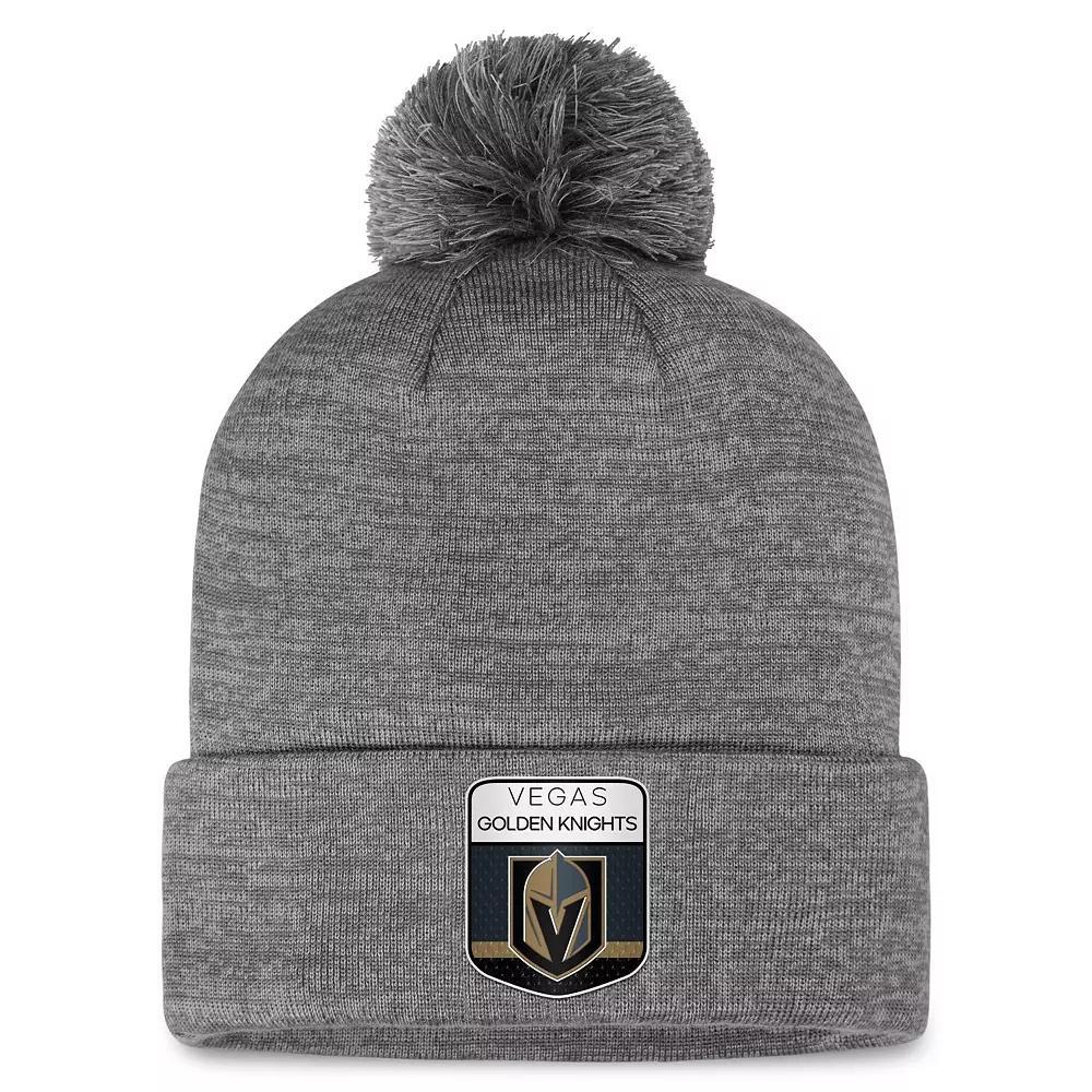 Men's Fanatics Branded Gray Vegas Golden Knights Authentic Pro Home Ice Cuffed Knit Hat with Pom, Lvk Grey Product Image