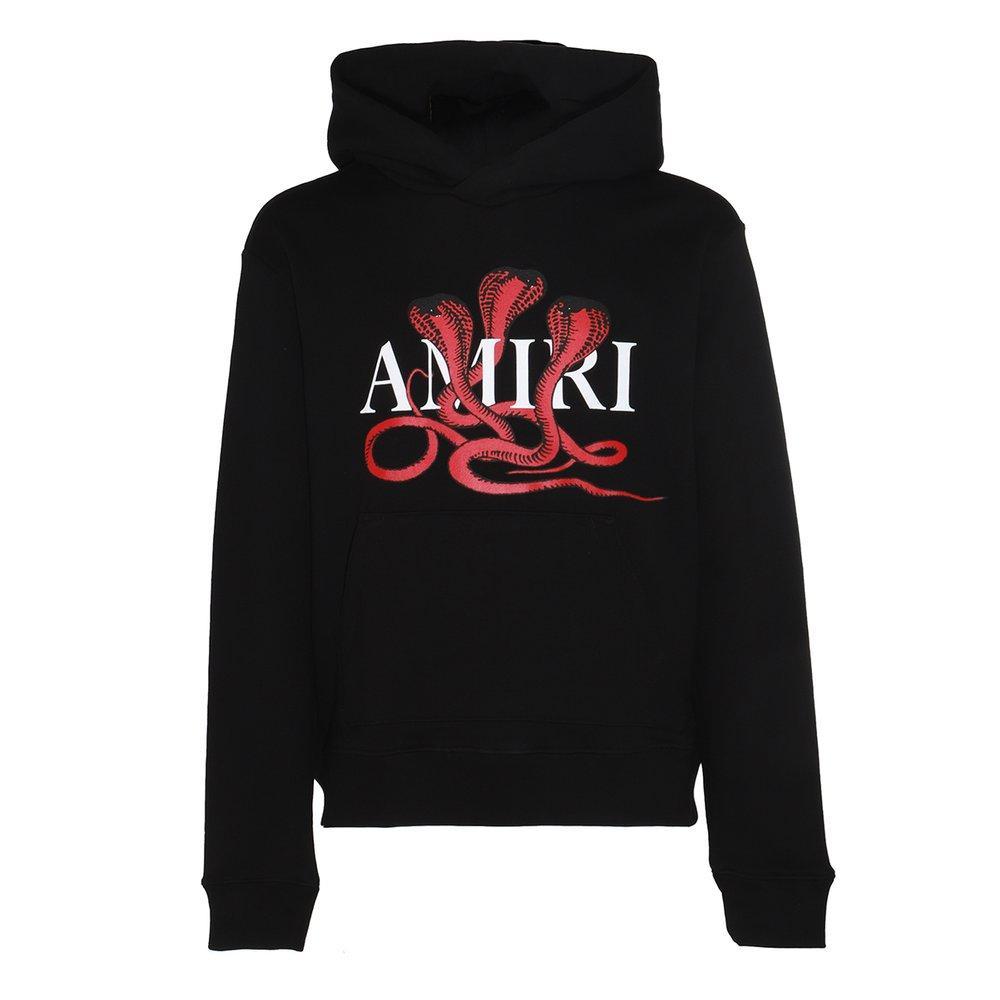 Snake Logo Printed Hoodie In Black Product Image