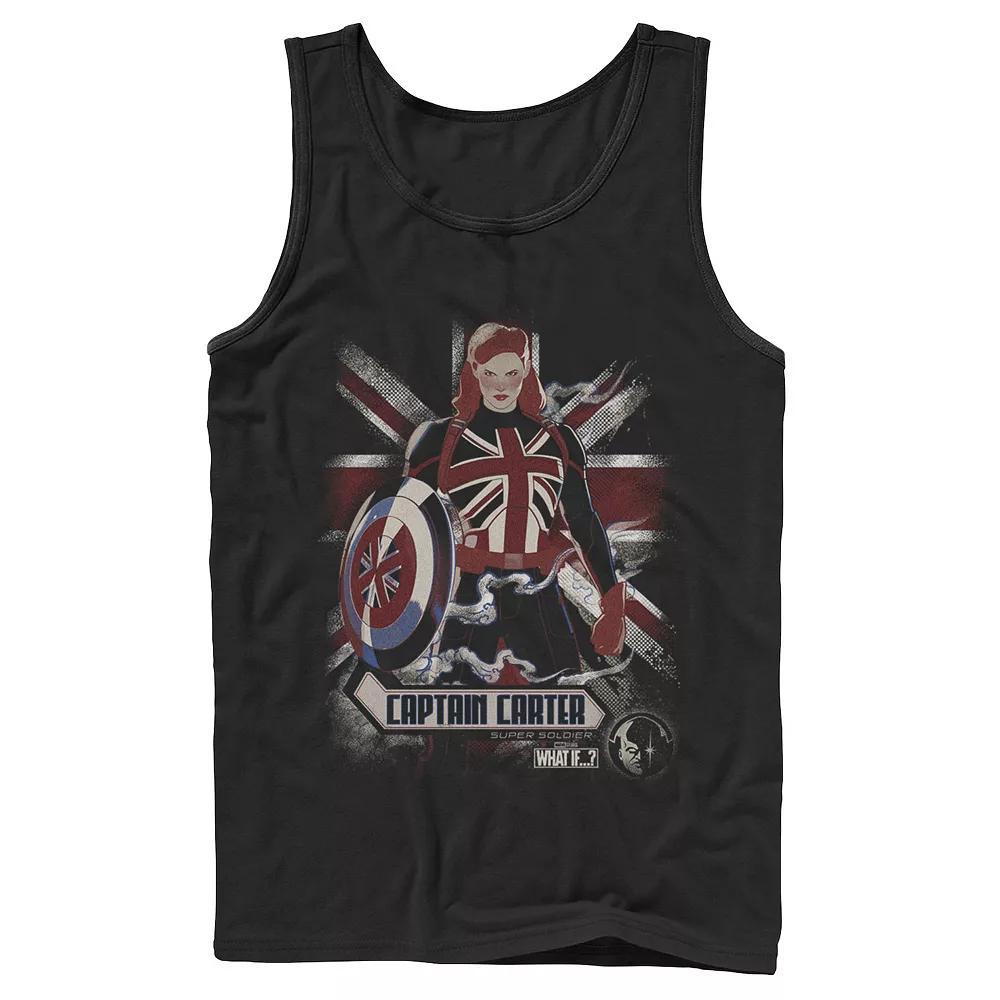 Men's Marvel What If Captain Carter Flag Poster Tank Top, Boy's,  Product Image