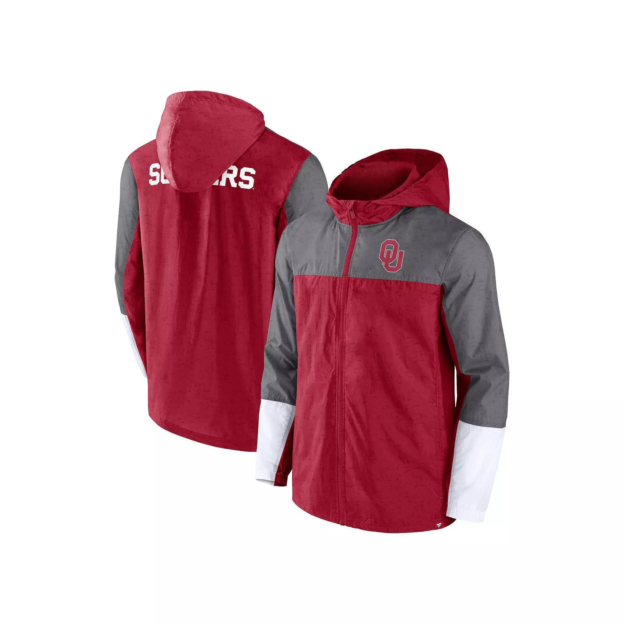 Men's Fanatics Branded Crimson/Gray Oklahoma Sooners Game Day Ready Full-Zip Jacket,  Product Image