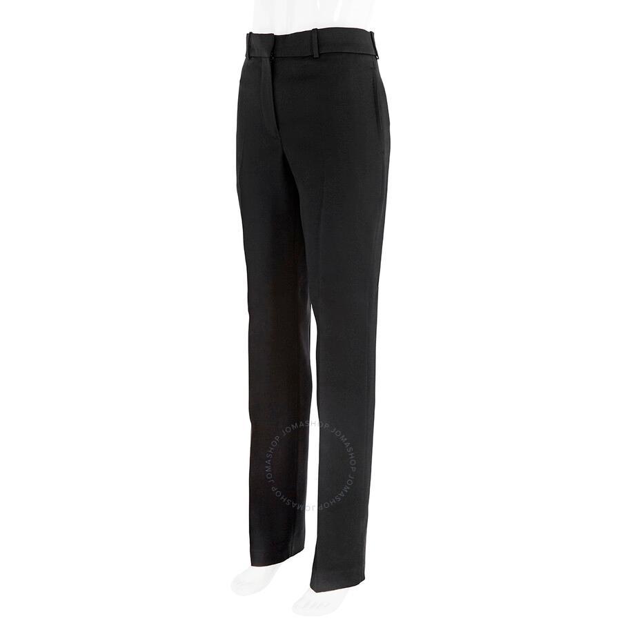 BURBERRY Ladies Black Potbury Wool Blend Straight Leg Trousers Product Image