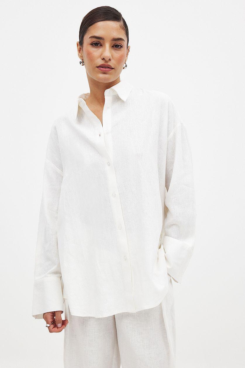 Oversized Linen Blend Shirt Product Image