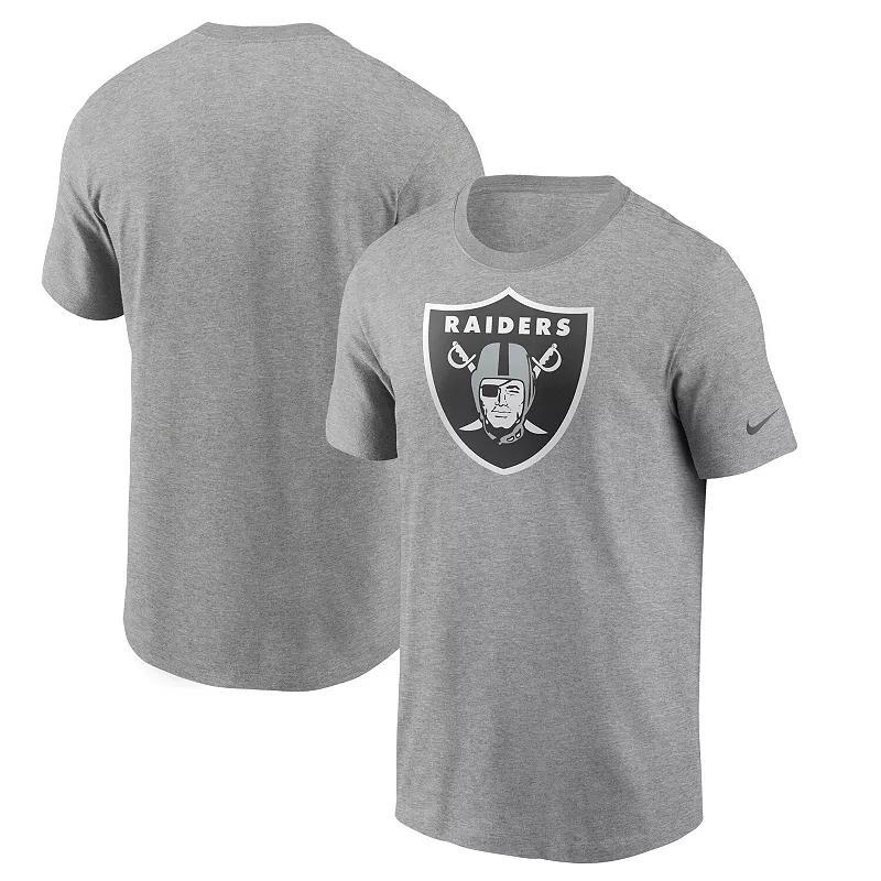 Men's Nike Heathered Gray Las Vegas Raiders Primary Logo T-Shirt,  Product Image
