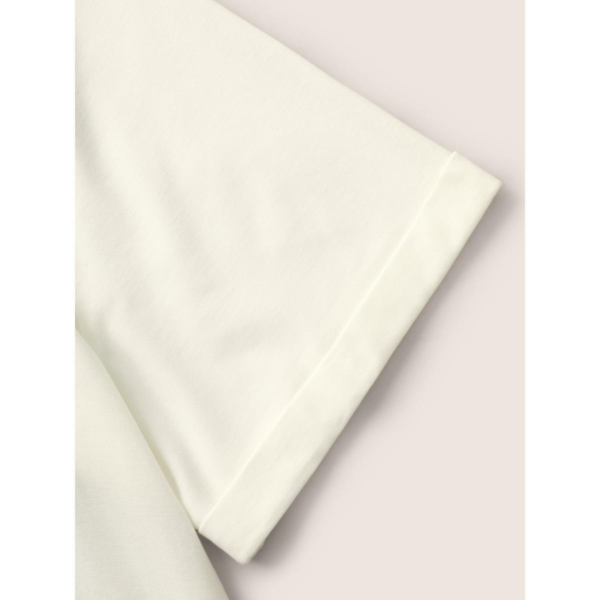 Plus Size Art & Design Tomato Print Round Neck T-shirt WhiteSmoke Women Casual Contrast Art&design Round Neck Everyday T-shirts BloomChic 12/L Product Image