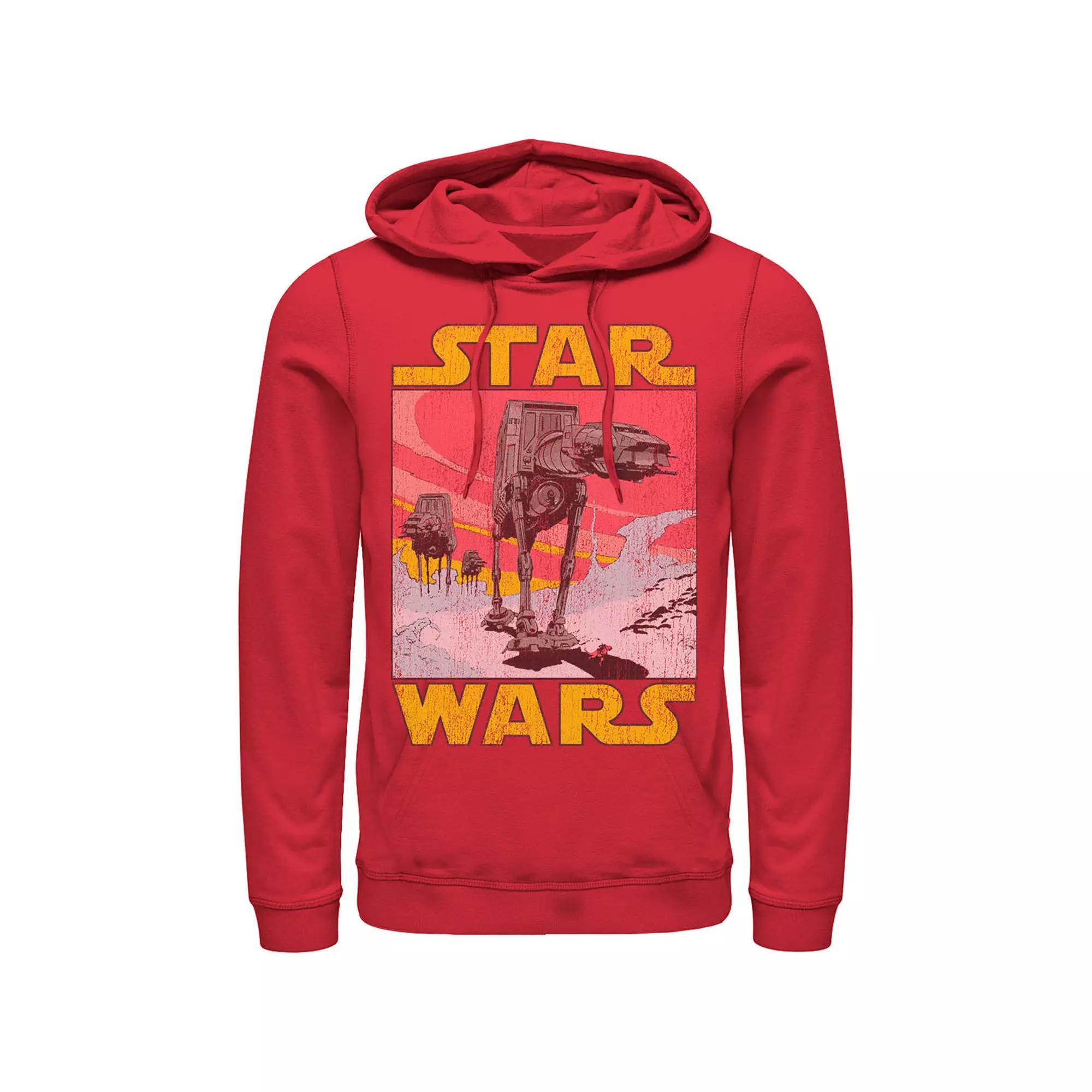 Men's Star Wars At-AT Retro Poster Hoodie, Size: Large, White Product Image