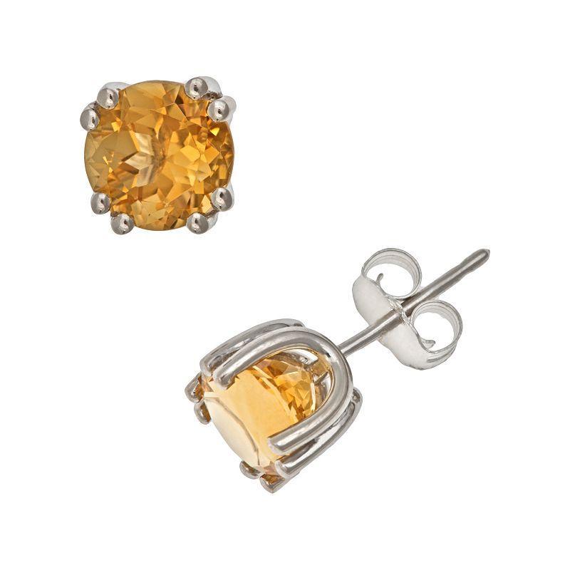 Celebration Gems Sterling Silver Citrine Stud Earrings, Womens, Orange Product Image