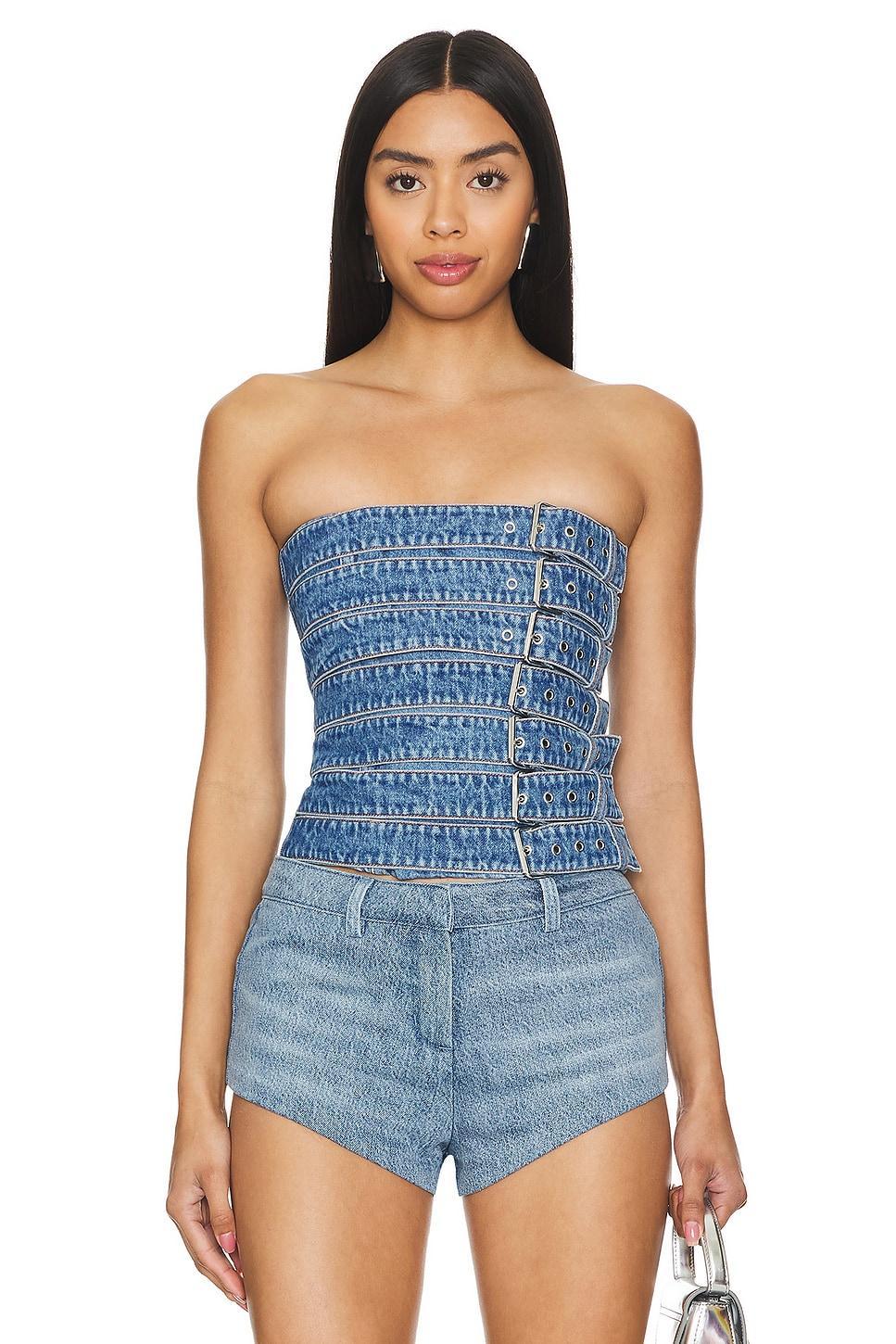 Strapless Denim Top GIUSEPPE DI MORABITO Product Image