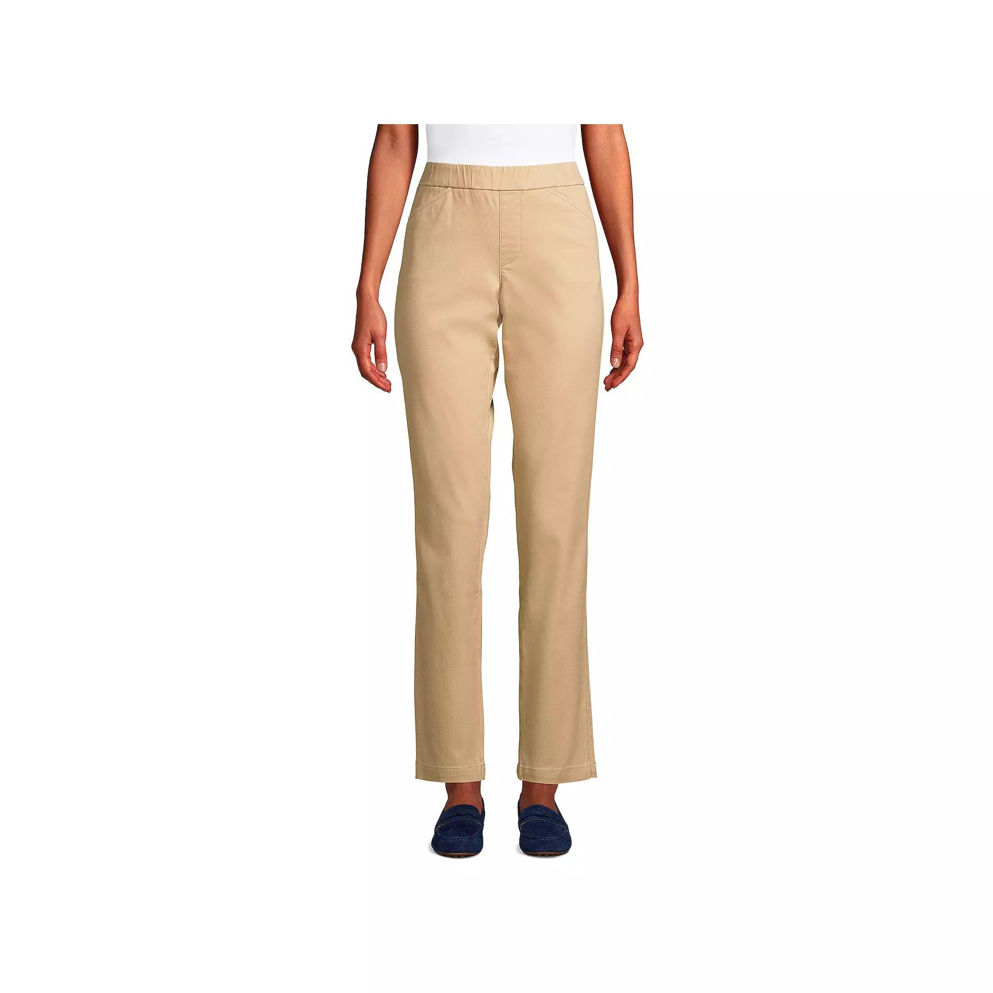 Women's Lands' End Pull-On Chino Ankle Pants, Size: 6, Desert Product Image