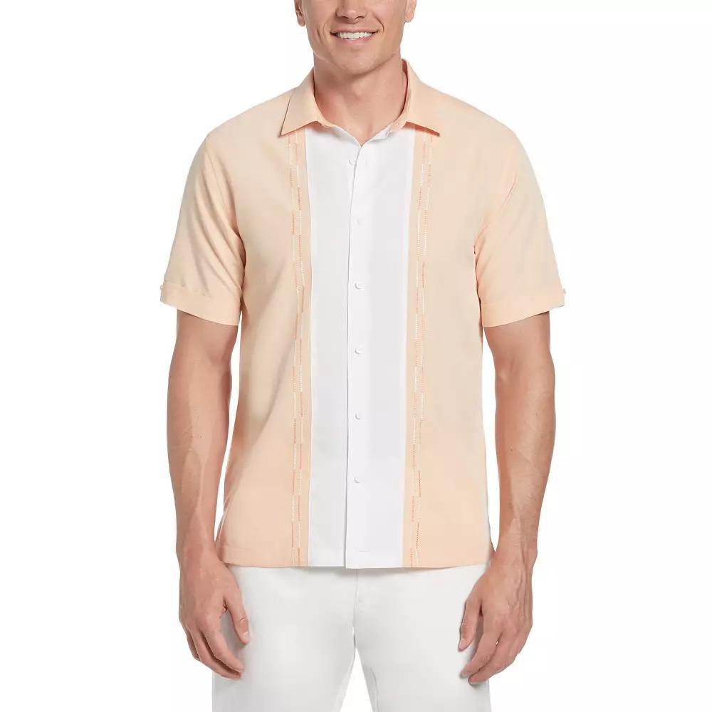Men's Cubavera Colorblock Embroidered Short Sleeve Button-Down Shirt,  Product Image