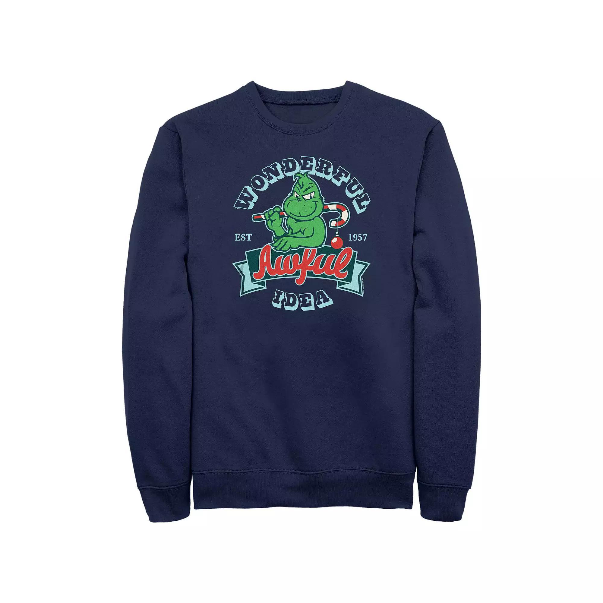 Big & Tall Dr. Seuss Grinch Wonderful Awful Idea Graphic Fleece, Men's, Size: 3XL, Blue Product Image