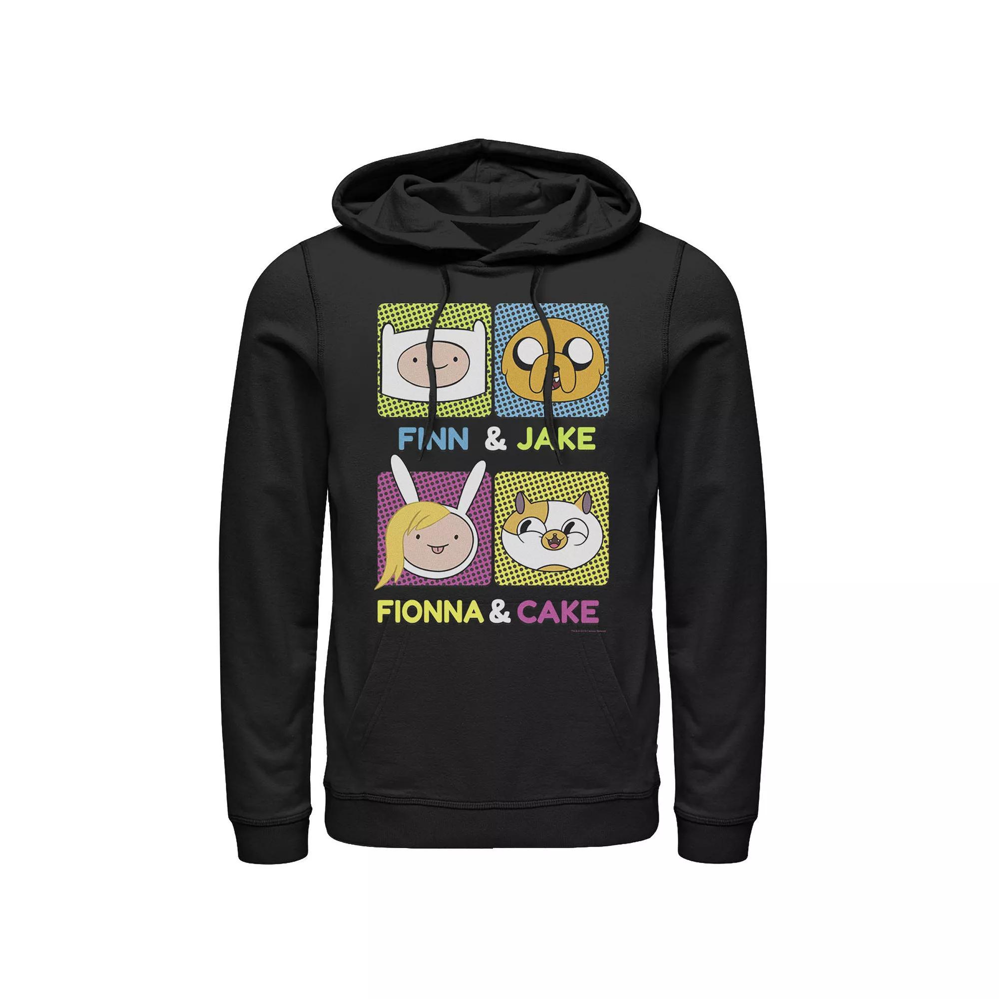 Men's Cartoon Network Adventure Time Finn & Jake Fionna & Cake Hoodie, Size: 3XL, Black Product Image