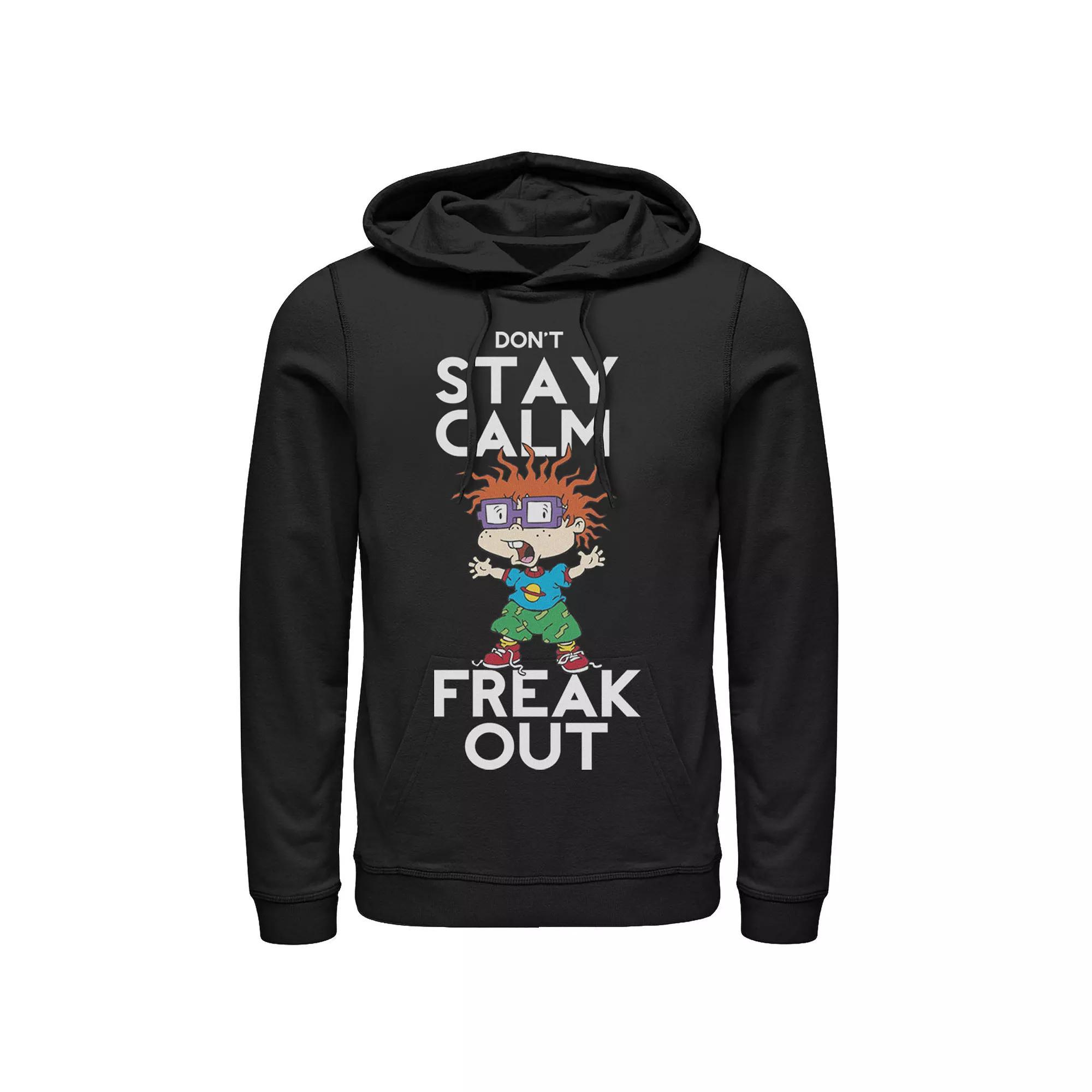 Men's Nickelodeon Rugrats Chuckie Don't Stay Calm Freak Out Graphic Hoodie, Size: Medium, Blue Product Image