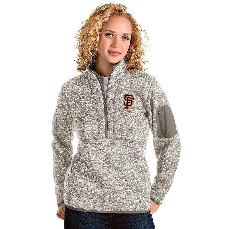 Women's San Francisco Giants 1/2 Zip Pullover Sweater, Size: XL, Beige Product Image