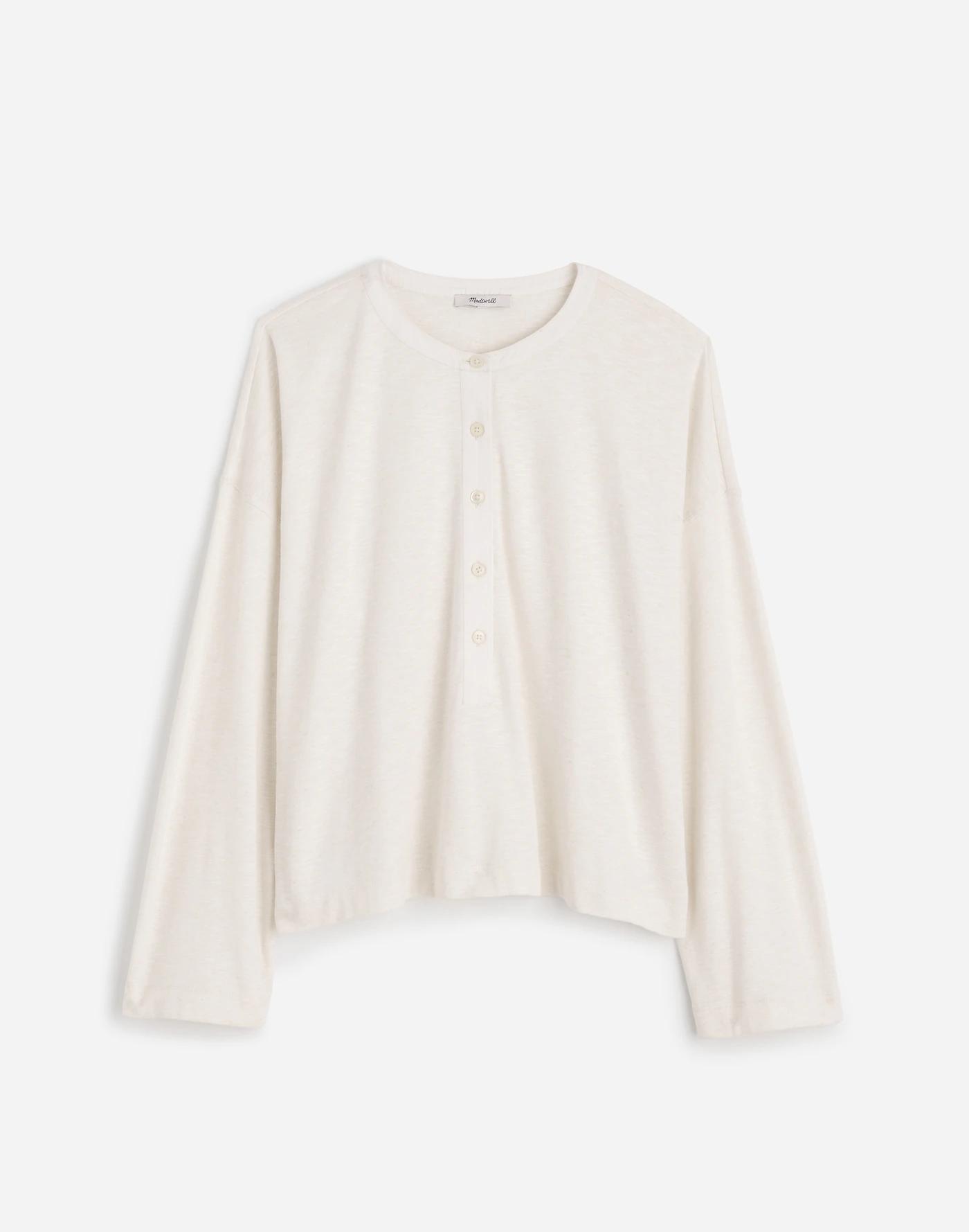 Relaxed Henley Long-Sleeve Tee Product Image