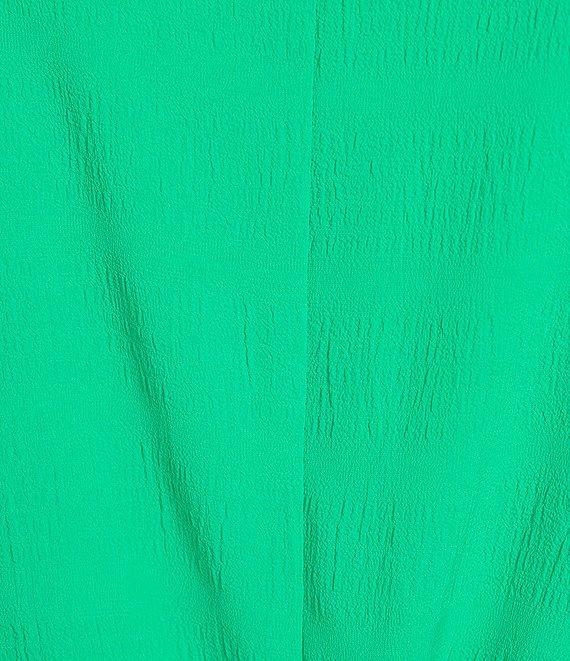 Slim Factor By Investments Plus Size Dylan Tie Front V-Neck 3/4 Sleeve Top Product Image