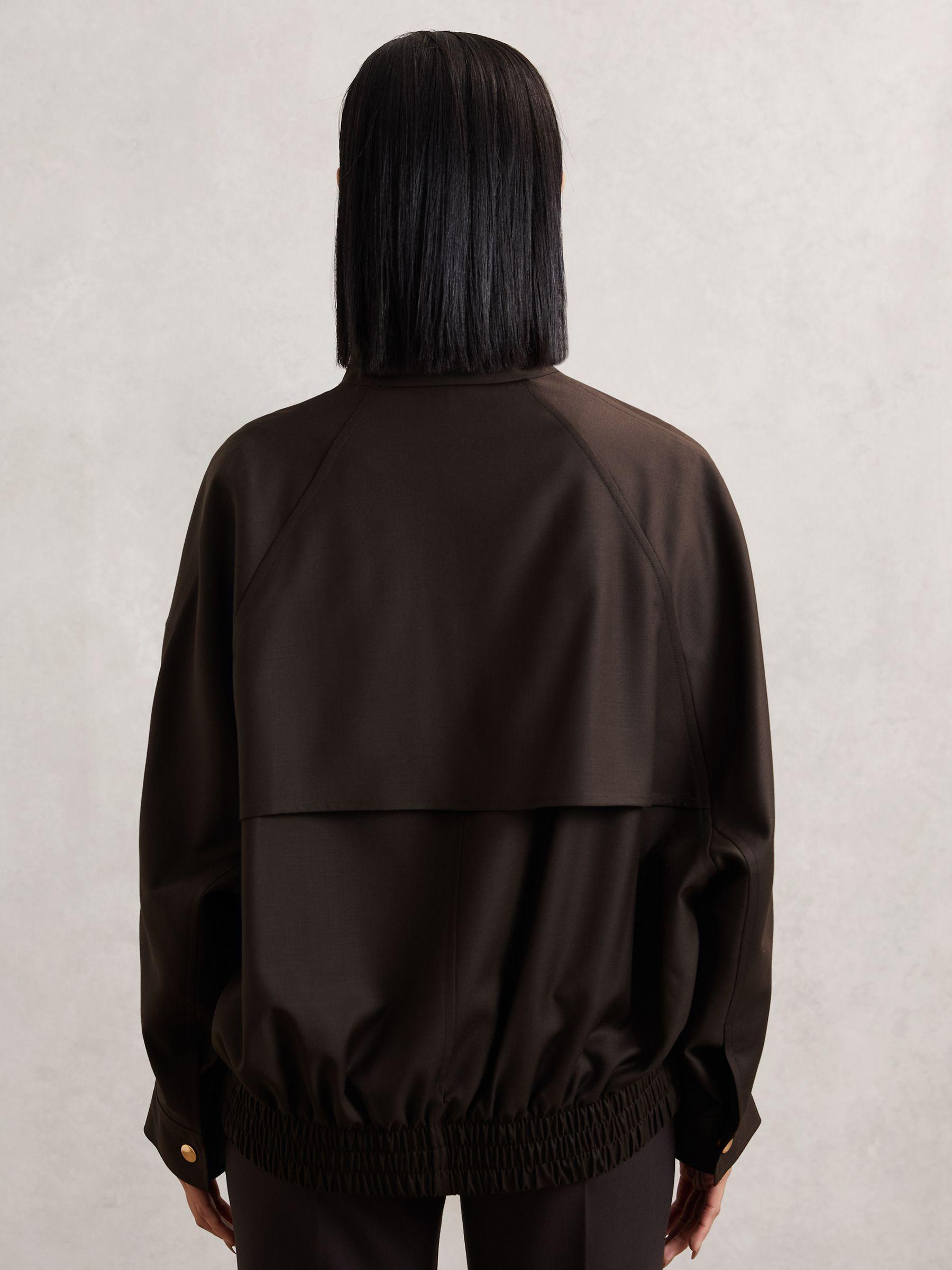 Wool Bomber Jacket in Chocolate Brown Product Image