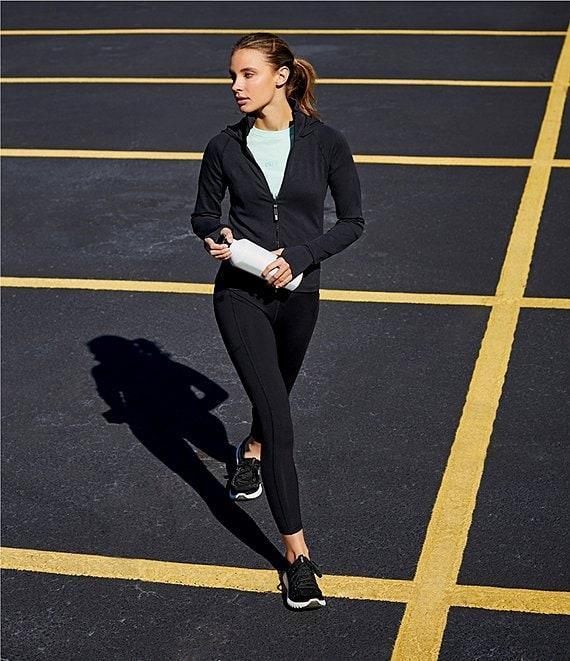 DKNY Sport by Donna Karan Suede Compression High Waisted Ankle Length Leggings Product Image