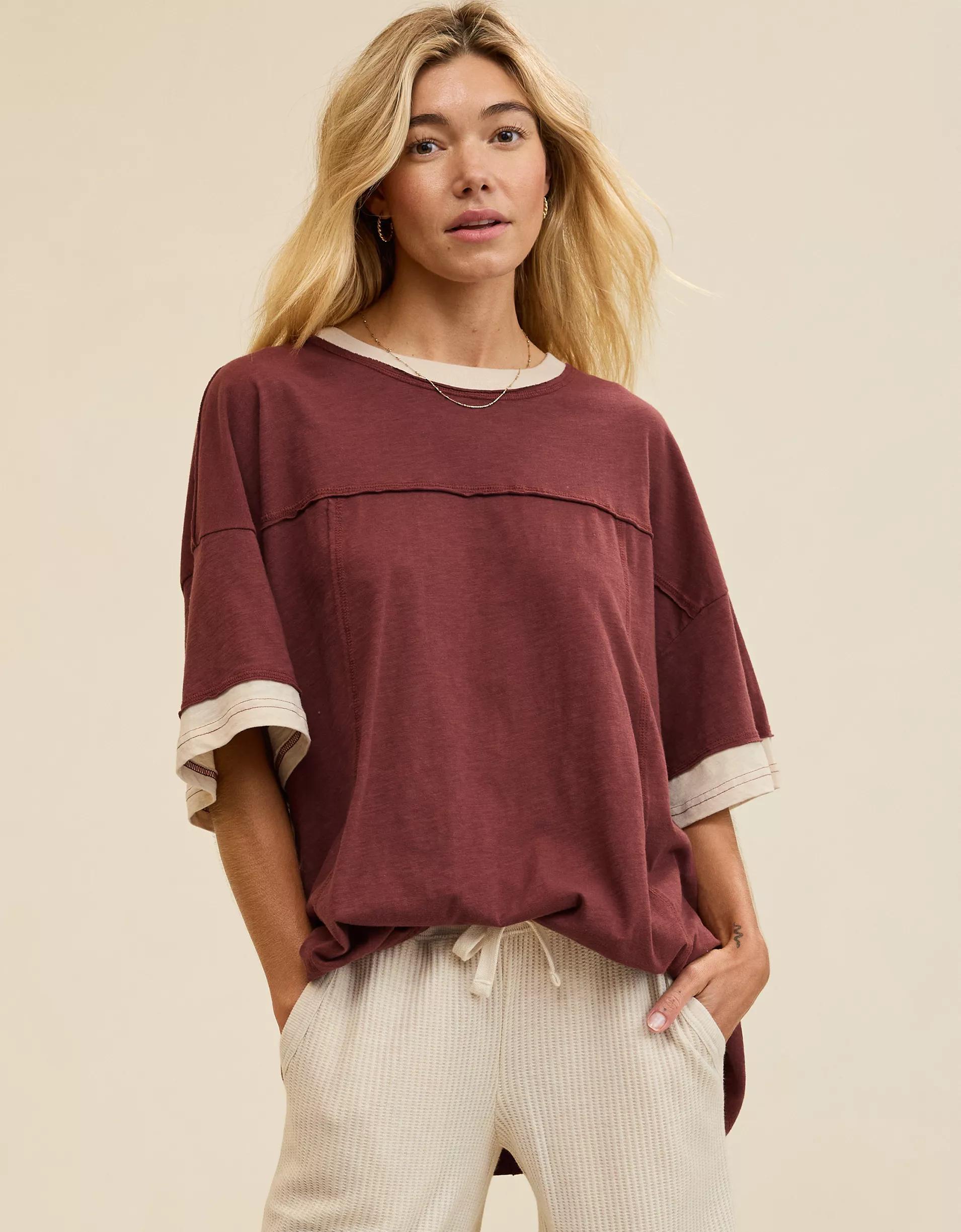 Aerie Crew Oversized Boyfriend T-Shirt Product Image