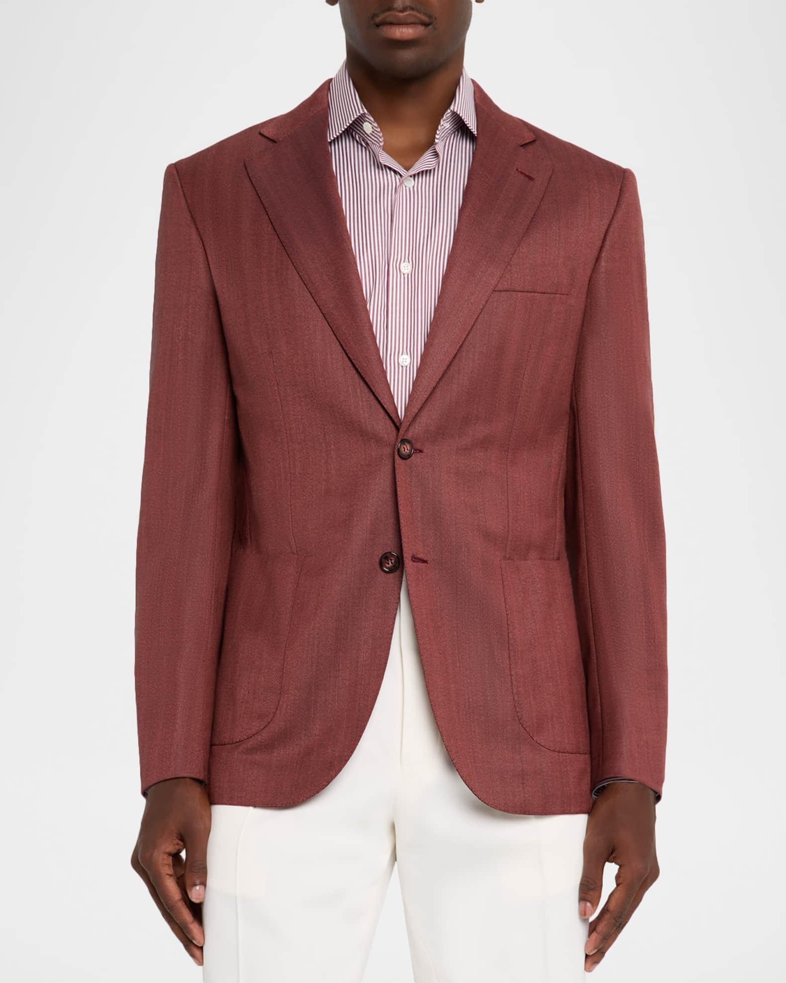Men's Herringbone Single-Breasted Blazer Product Image