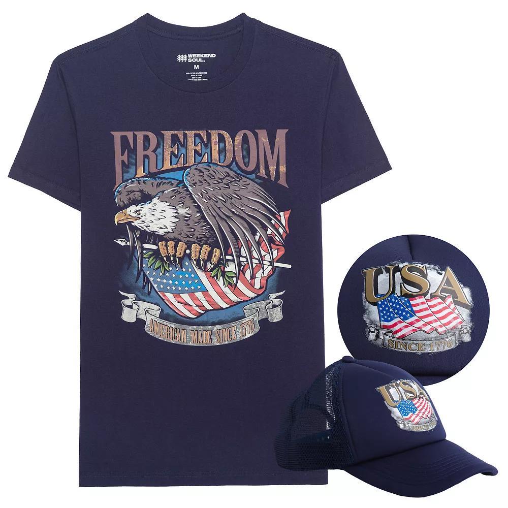 Men's Freedom Graphic Tee, Size: XXL, Blue Product Image