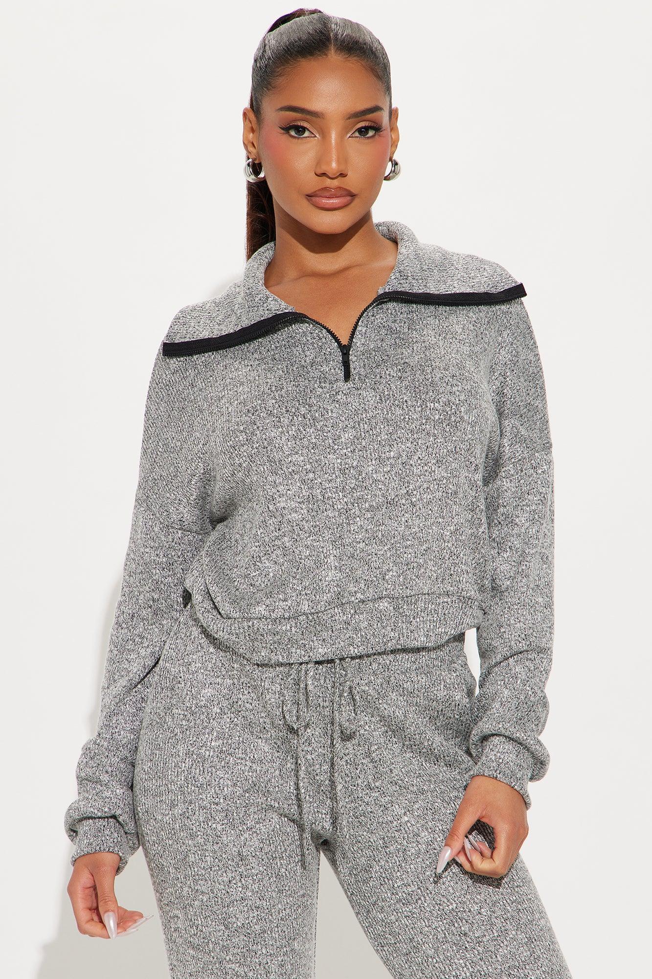 Cozy Weekend Pant Set - Grey Product Image