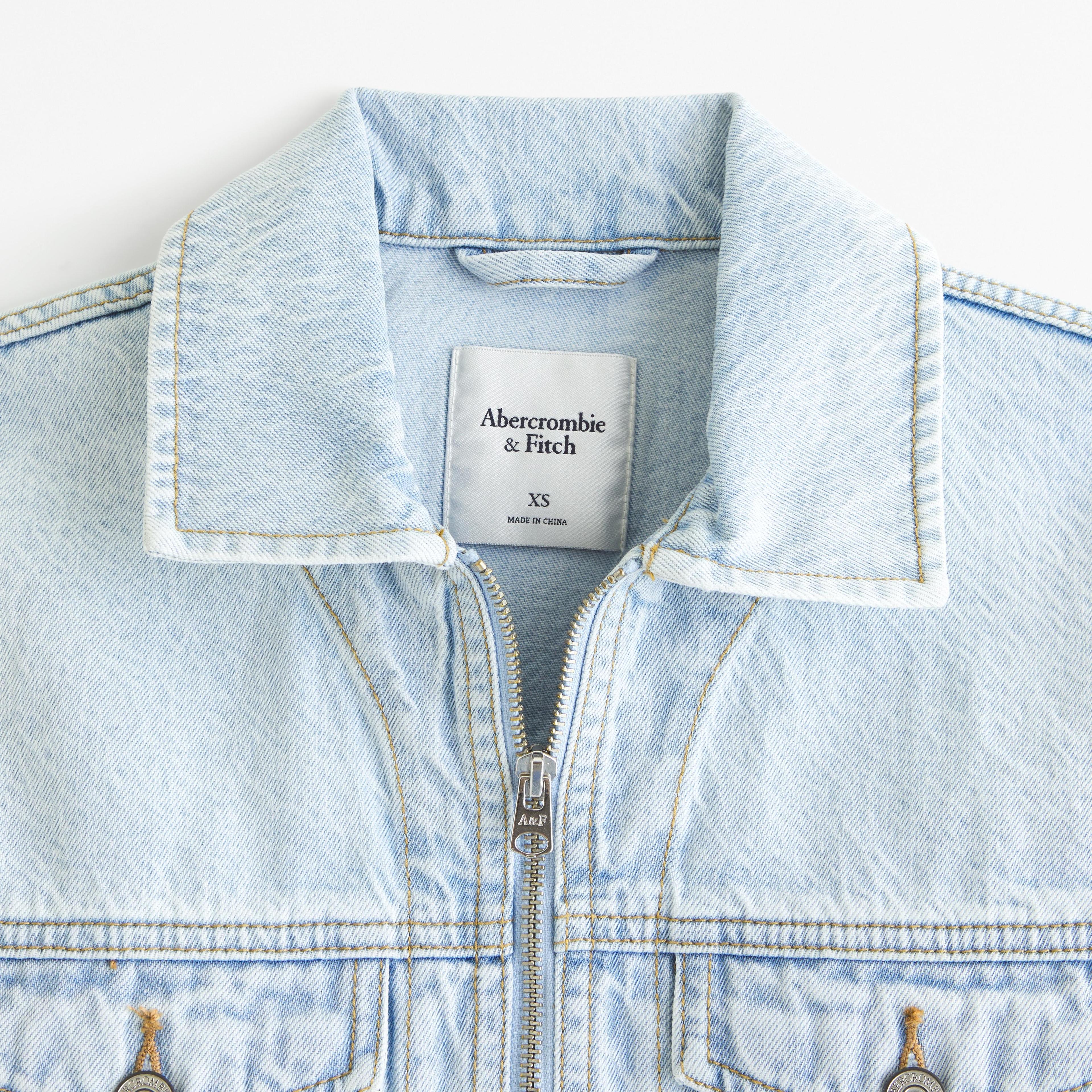 Cropped Denim Trucker Jacket Product Image