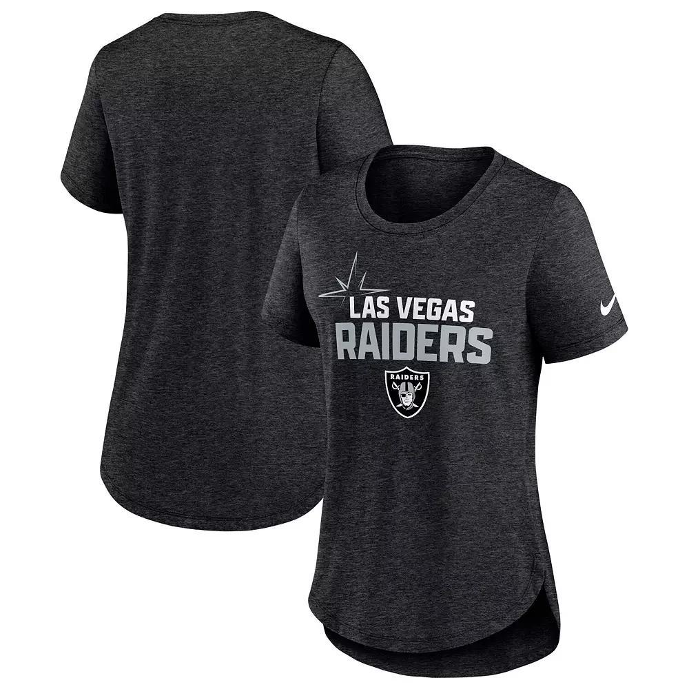 Women's Nike Heather Black Las Vegas Raiders Local Fashion Tri-Blend T-Shirt,  Product Image